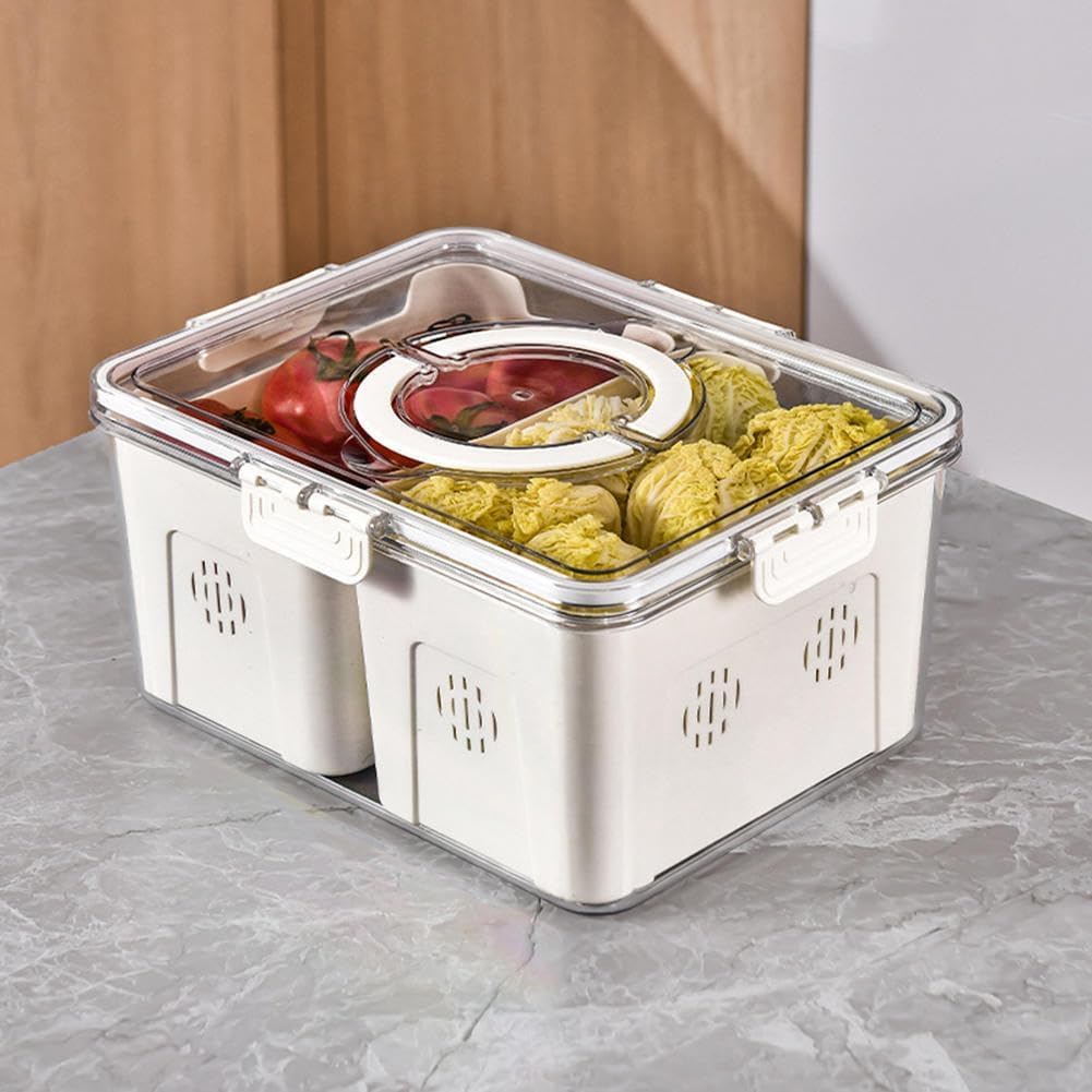 Contenedor de Alimentos con 2 Compartimientos para Refrigerador