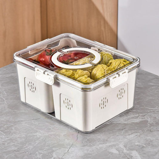 Contenedor de Alimentos con 2 Compartimientos para Refrigerador